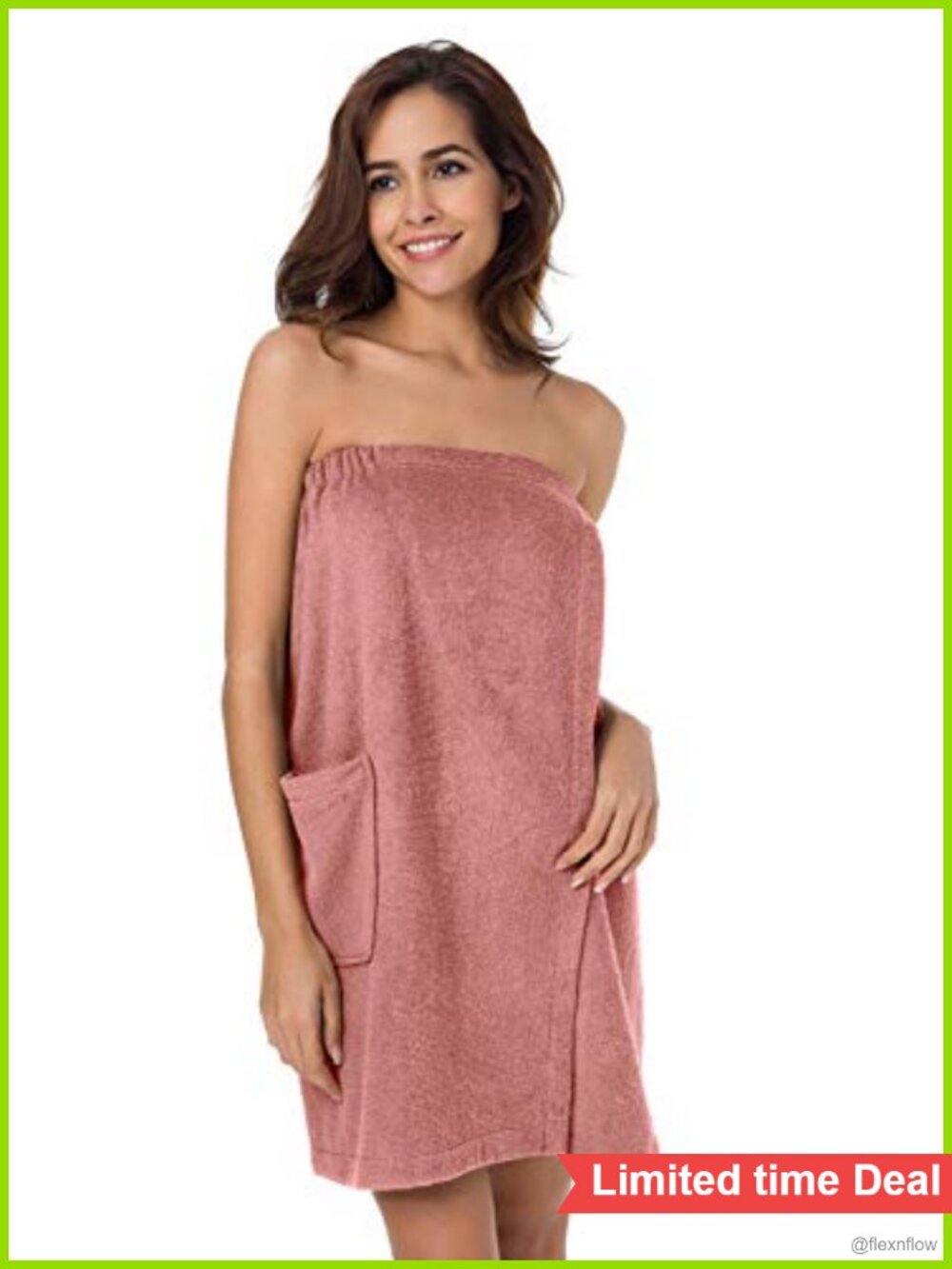 Terry Cotton Bath Towel Wrap Robe Adjustable Closure Spa Shower Travel